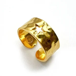 Musardise Bague Martelee Etoile Doree< Bagues