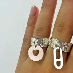 Musardise Bague Martelee Pendentif Coeur< Bagues