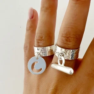Musardise Bague Martelee Pendentif Lune< Bagues