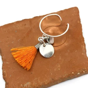Musardise Bague Pompon Orange< Bagues