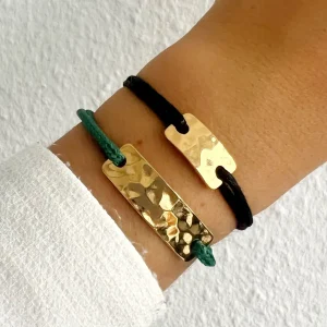 Musardise Bracelet Plaque Martelee Dore< Bracelets