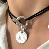 Musardise Collier Attache Medaille Martelee Et Strass< Colliers
