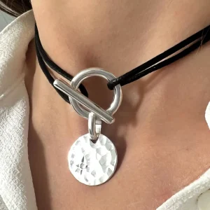 Musardise Collier Attache Medaille Martelee Et Strass< Colliers